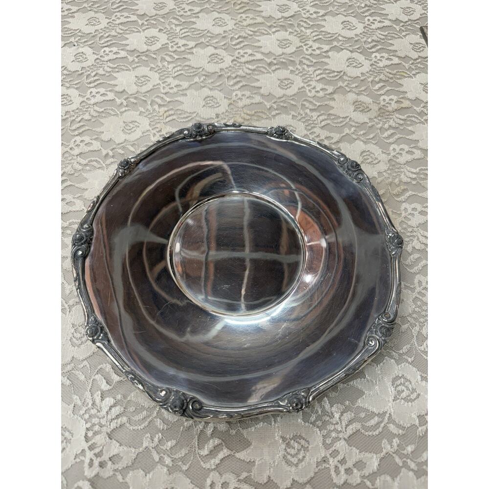 Vintage GLENROSE 1881 Rogers Silver Plate Platter 11" Tray Art Nouveau Vanity